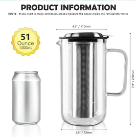 Removable double-mesh infuser provides clean filtration for loose leaves.