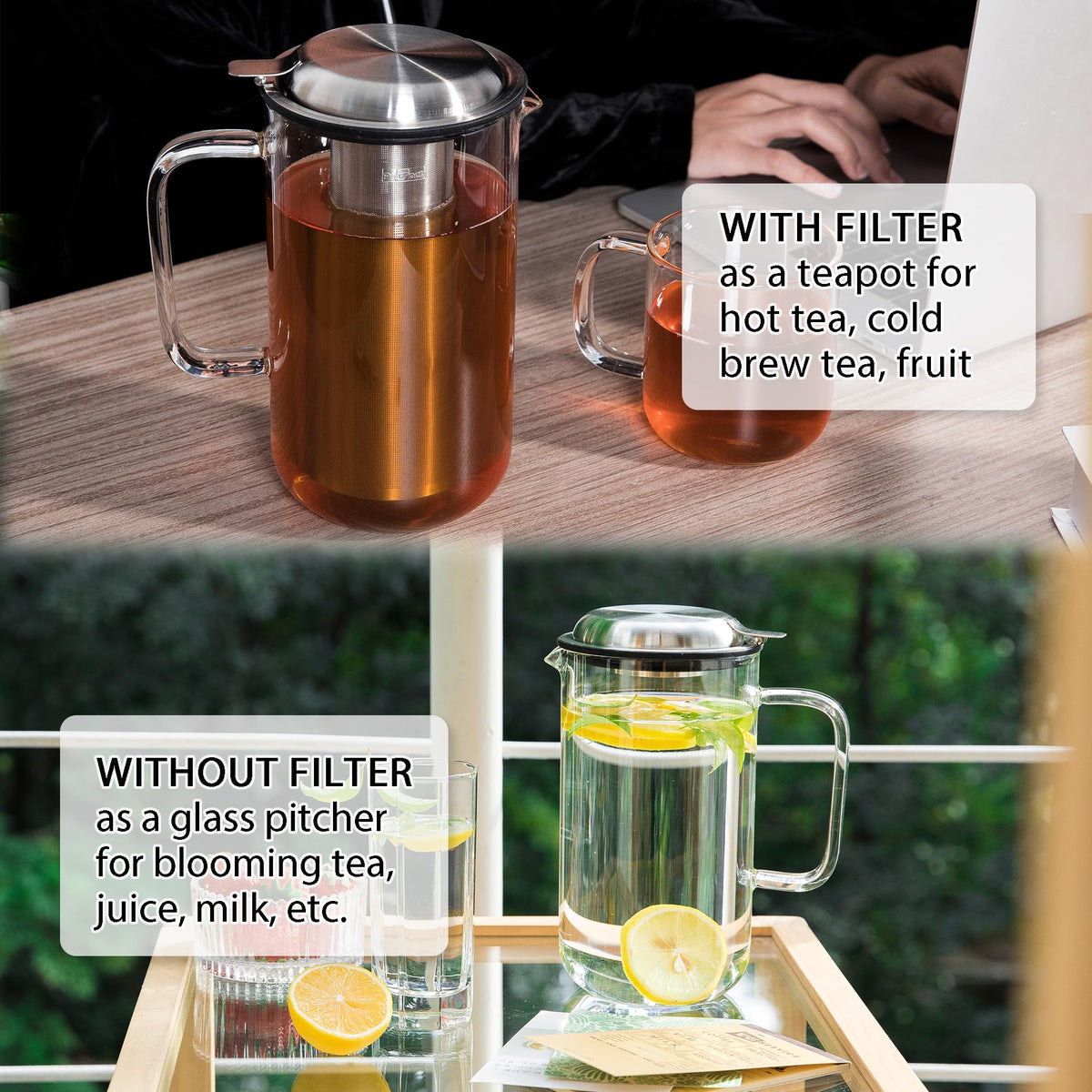 Dishwasher-safe teapot for quick cleanup after tea sessions.
