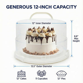 AquaLume cake carrier base with secure snaps keeping treats stable on the move