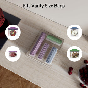 Aquiver gallon to sandwich bags storage helps quick access during meal prep.