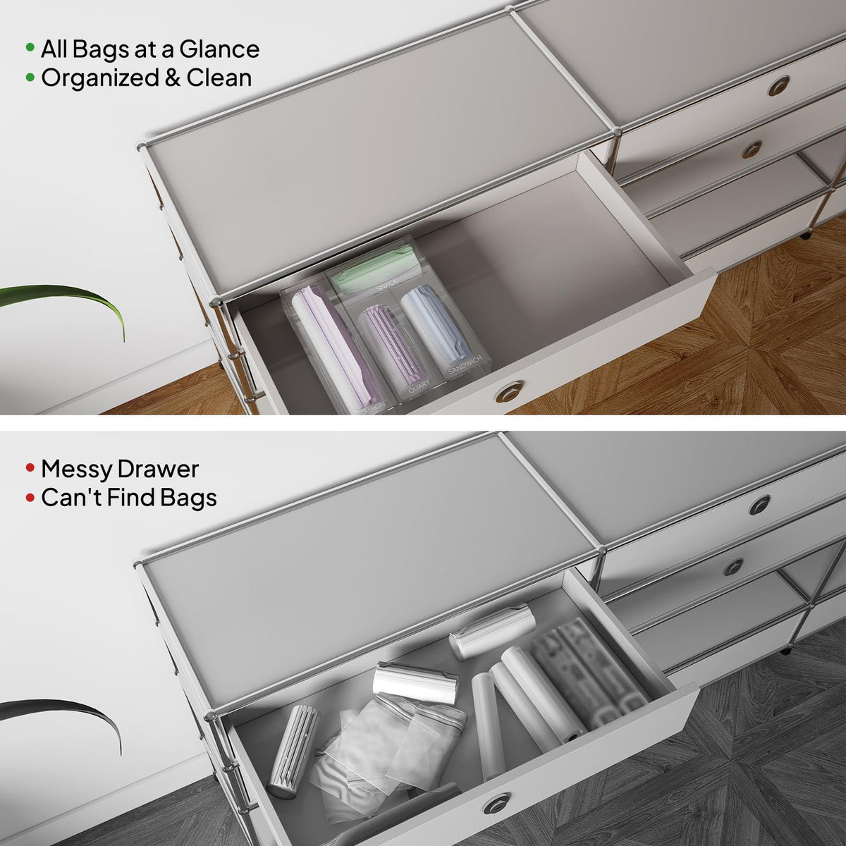 Aquiver kitchen drawer organization solution reduces clutter and saves space.