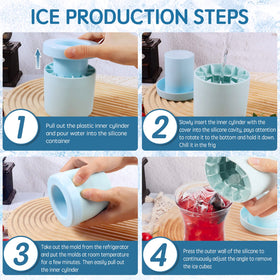 Aquzhou mini ice bucket storage holds up to 60 cubes.