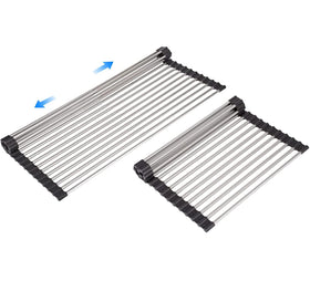 ARAINY large roll-up rack extended over the sink for flexible drying space