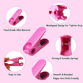 Aranray round 1-inch clips seal bag openings to prevent spills.