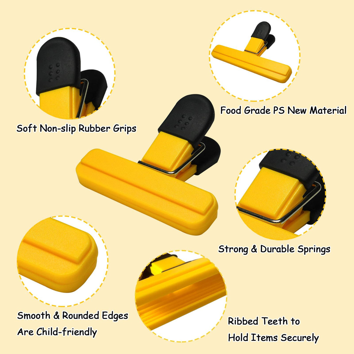 Aranray small 3-inch Nordic Green clip keeps cereals fresh.