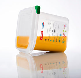 Araven container stacked with lid to save space in prep areas.