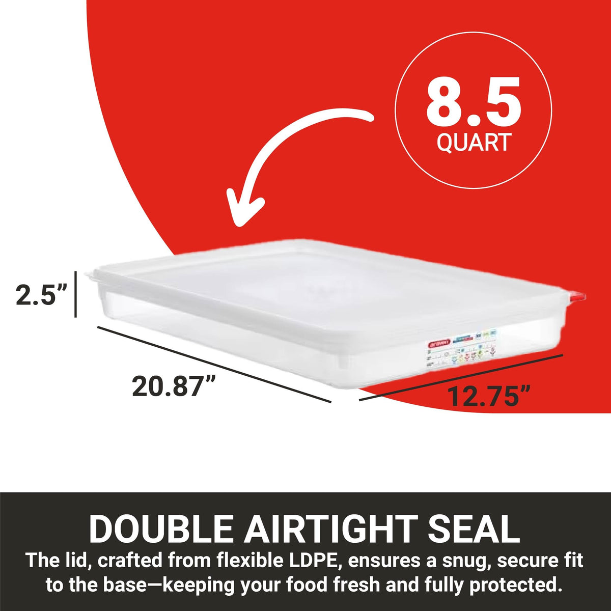 Araven built-in measuring scale aids precise portioning and inventory