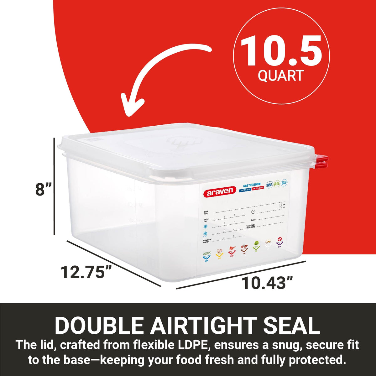 Araven measuring scale and Gastronorm indicator simplify portion control.