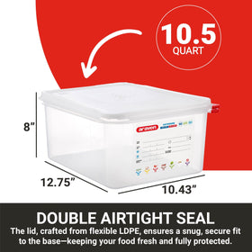 Araven measuring scale and Gastronorm indicator simplify portion control.