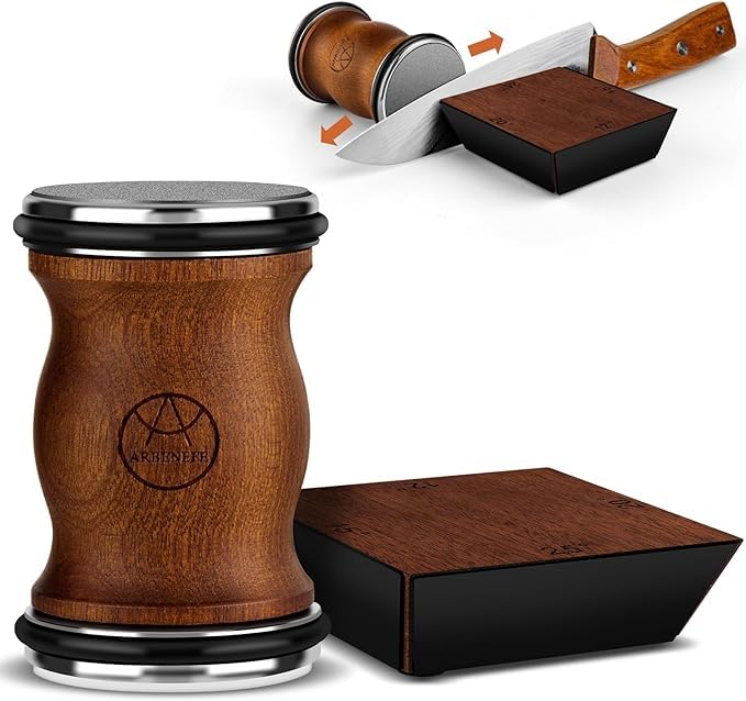 Arbenefe rolling knife sharpener base at 12° for precise edge on sushi knives