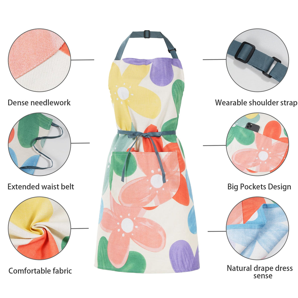 ARBINSON apron pockets detail highlighting convenient storage for tools.