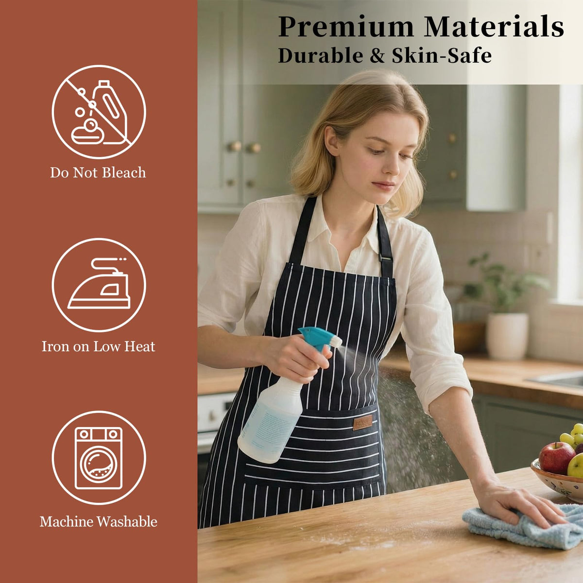 ARBINSON apron ideal for home cooks with multiple uses and pockets.