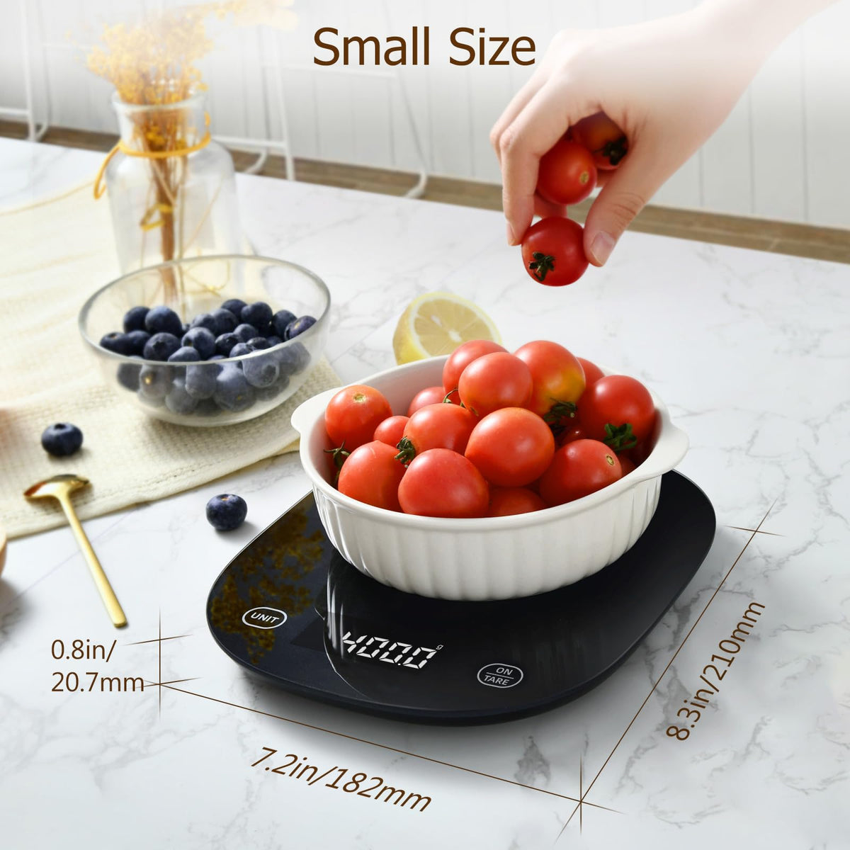 Arboleaf smart food scale compact design fits in any kitchen drawer