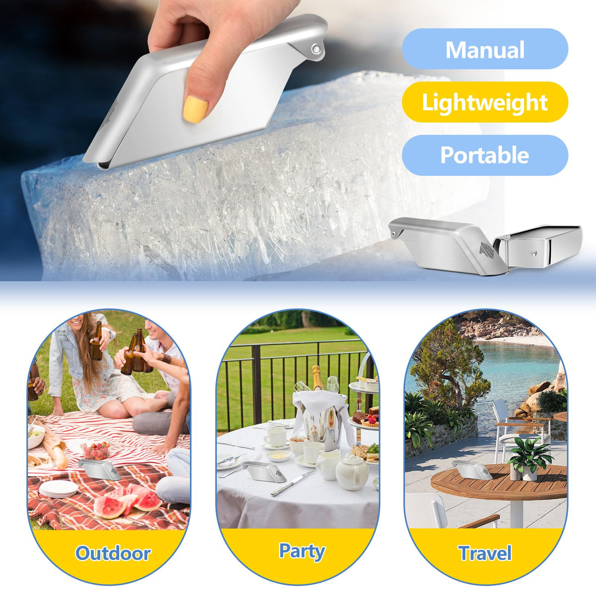 ARC BQ35 multi-use shaver supports snow cones, cocktails, and frozen treats
