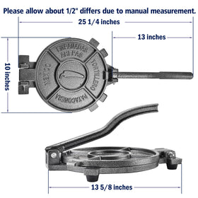 ARC Tortilla Press six point five inch to ten inch sizes for various tortillas