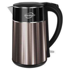 Arcblin electric kettle with double wall insulation keeping exterior cool during heating