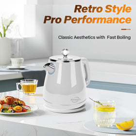 Arcblin Retro Electric Kettle with diamond handle for stylish, ergonomic pouring.