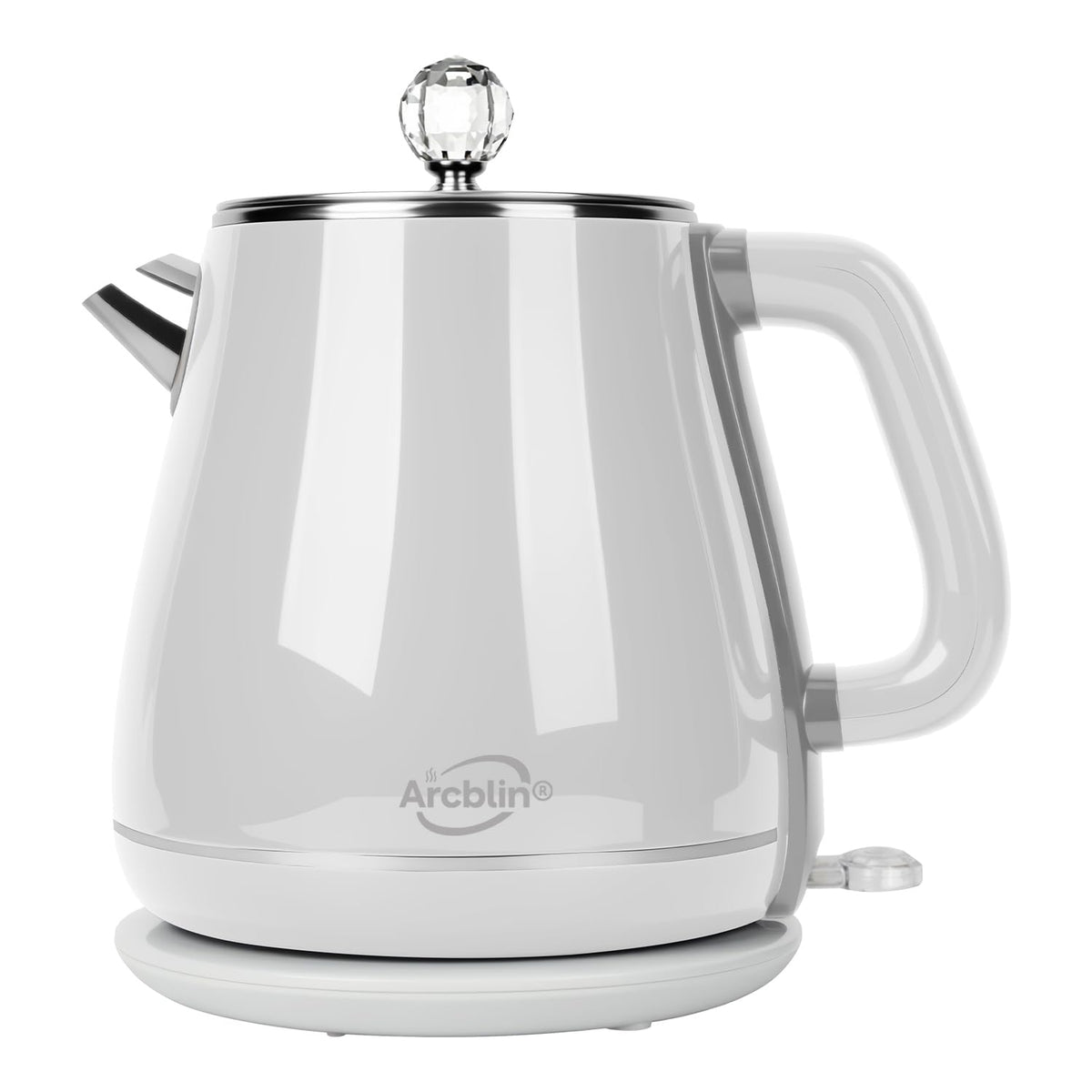 Arcblin Retro Electric Kettle front view showing 1.8L capacity for quick family servings.
