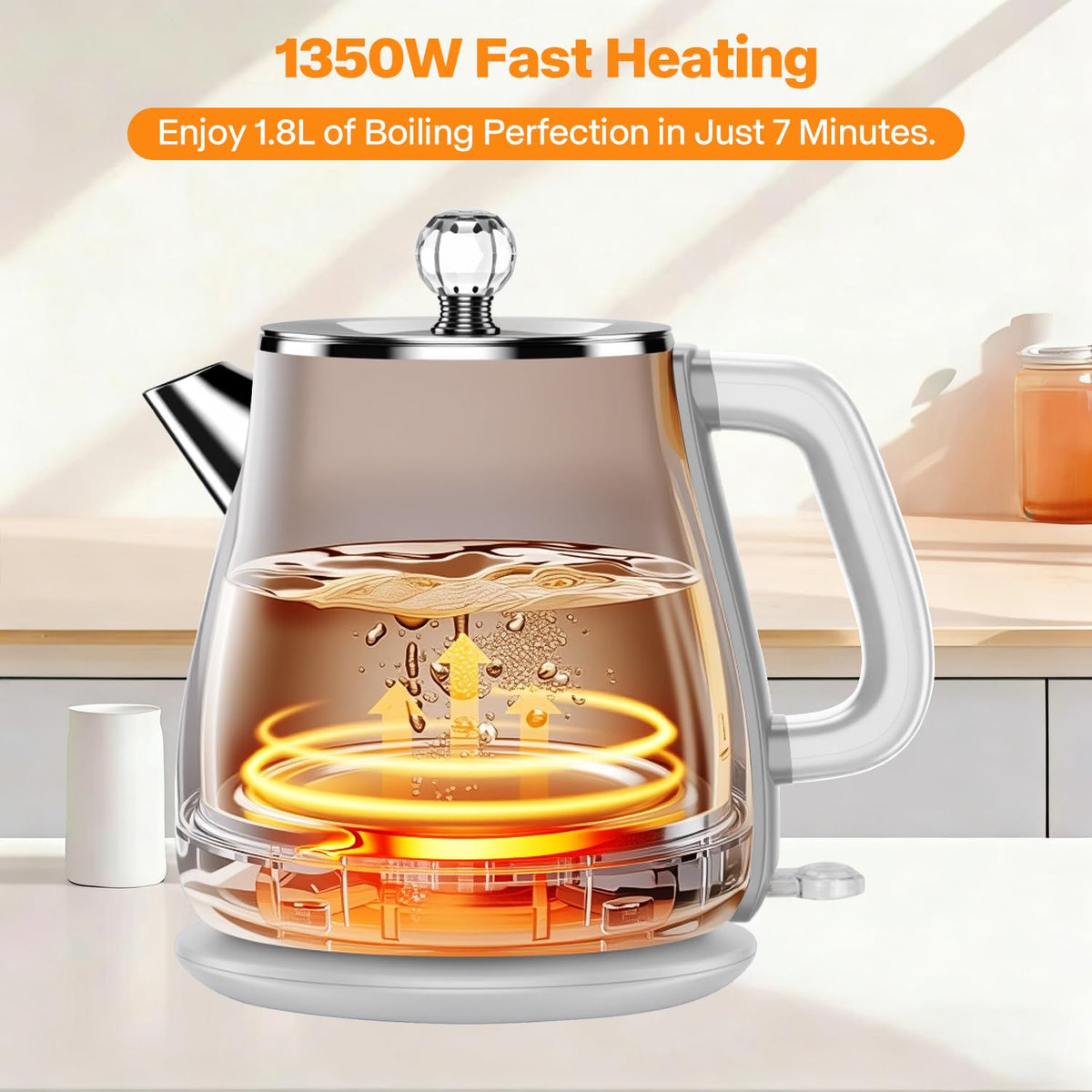 Arcblin Retro Electric Kettle interior made of stainless steel for pure water.