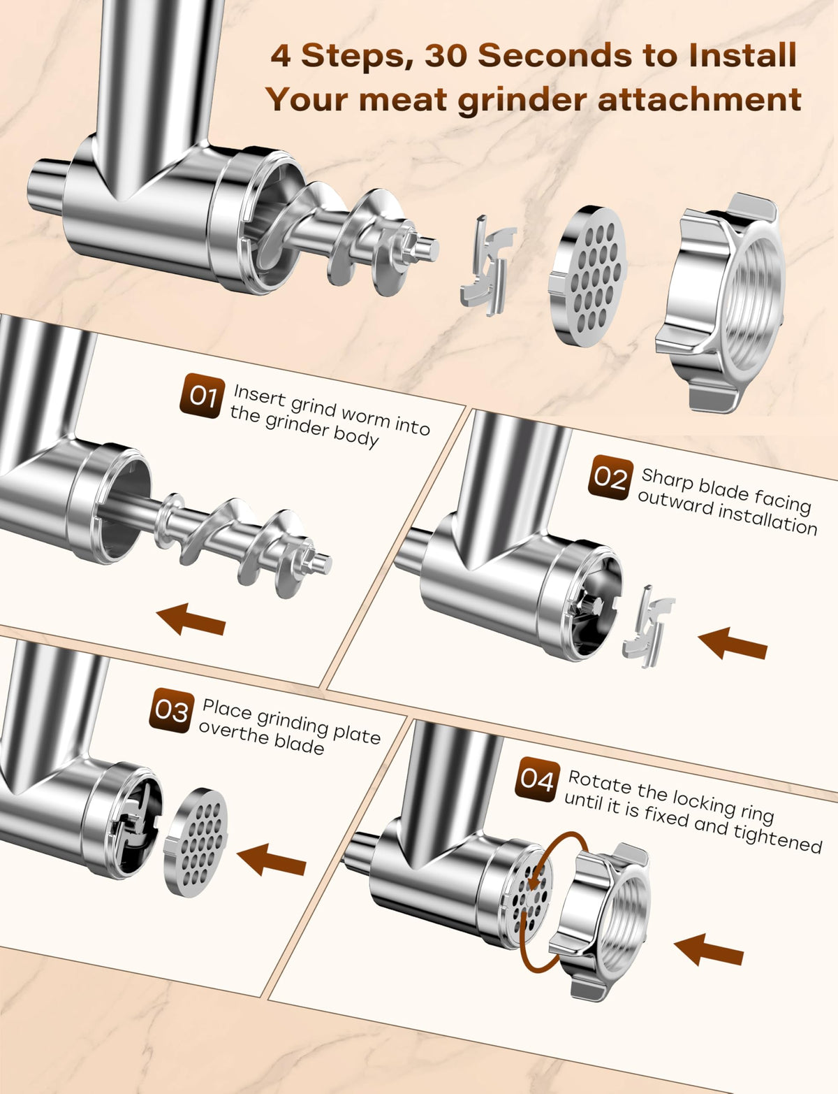 Arcbt 18 piece attachments set for KitchenAid versatility