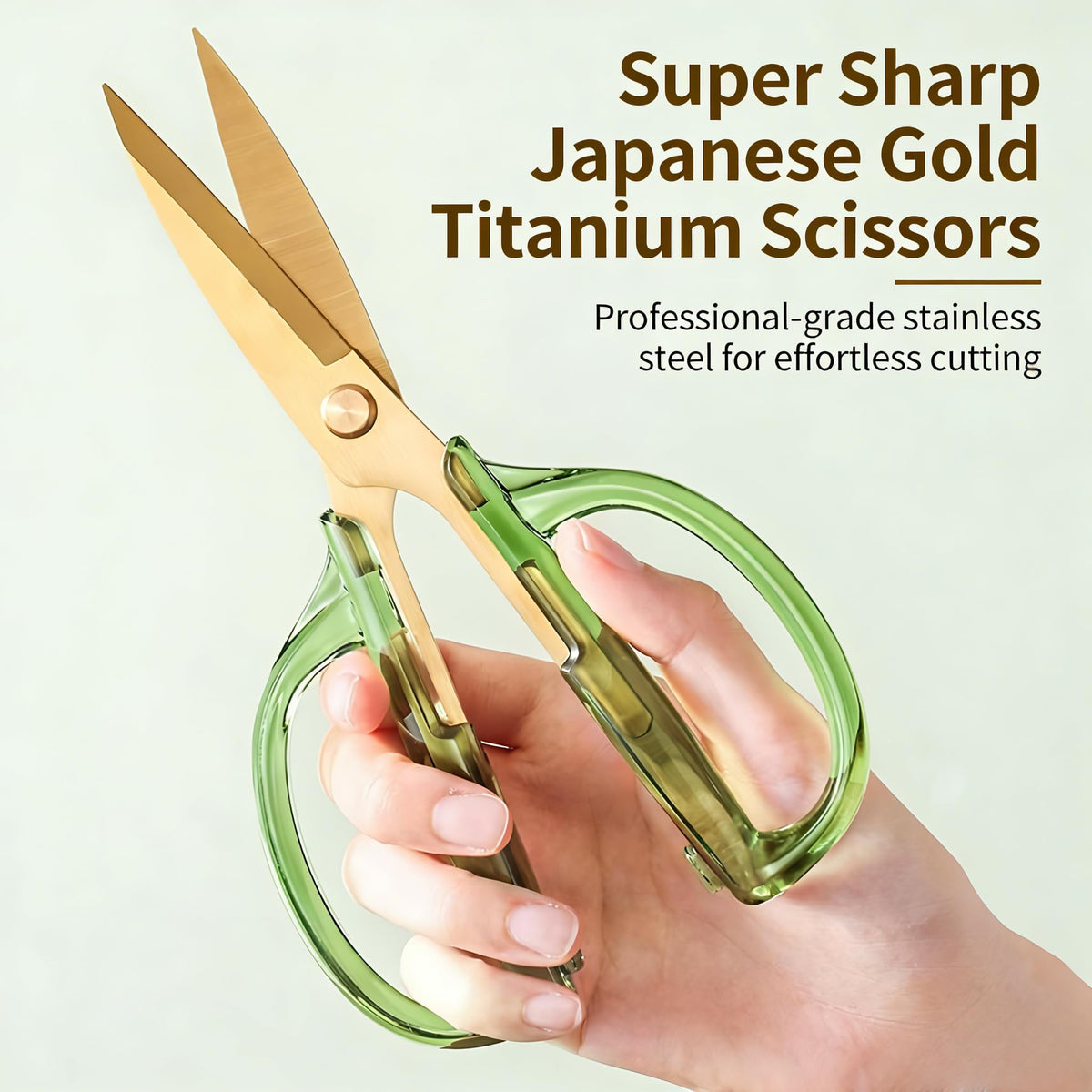 ARCHIKING acrylic-handle kitchen scissors demonstrates ergonomic grip for comfortable use.