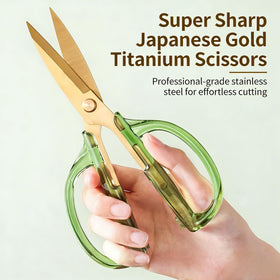 ARCHIKING acrylic-handle kitchen scissors demonstrates ergonomic grip for comfortable use.