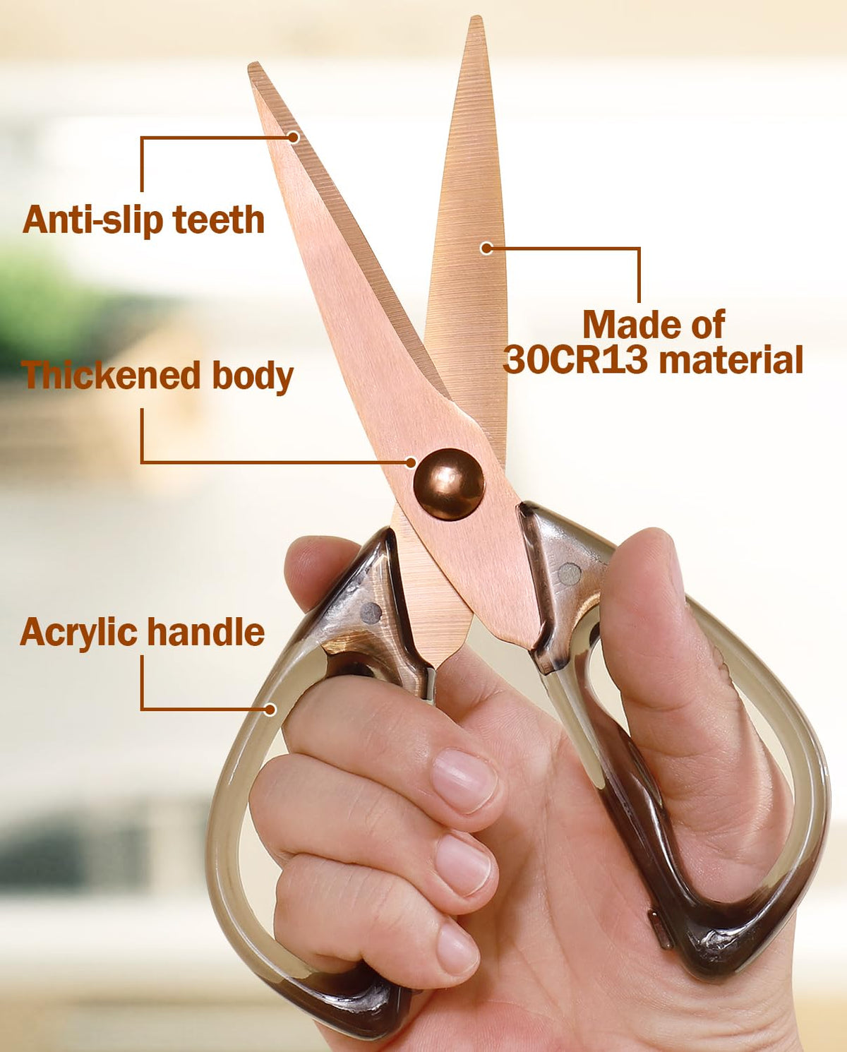 ARCHIKING kitchen scissors lightweight ergonomic design reduces hand fatigue