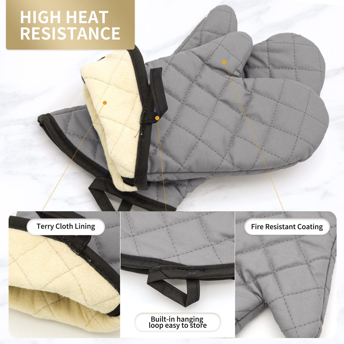 ARCLIBER heat resistant gloves with flame retardant coating for high-temperature cooking