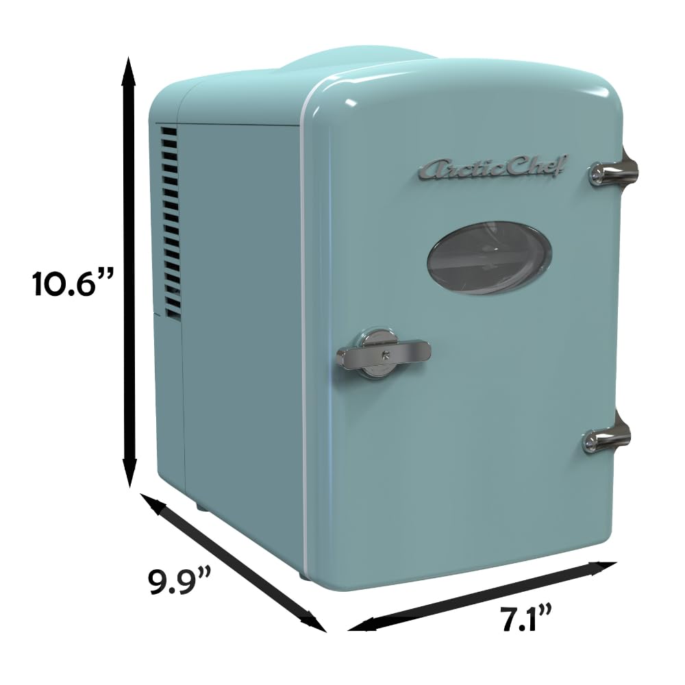 ARCTIC CHEF compact fridge blue color adds desk-friendly style