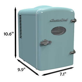 ARCTIC CHEF compact fridge blue color adds desk-friendly style