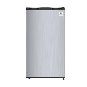 ARCTIC CHEF mini fridge front view in platinum stainless suitable for dorms and offices