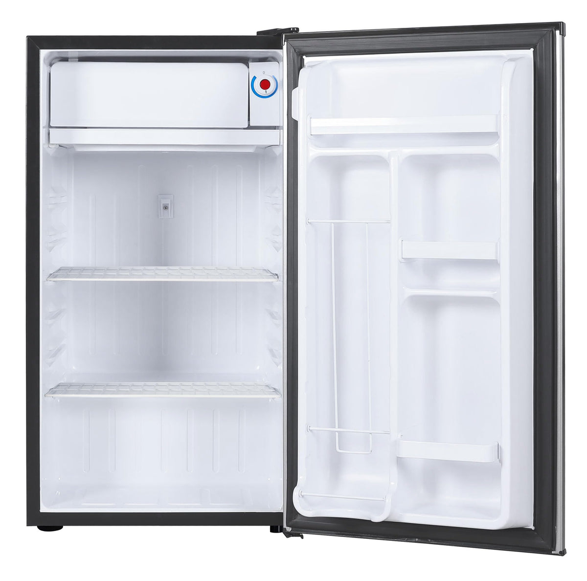 ARCTIC CHEF mini fridge with tempered glass shelves for durability and easy wipe.