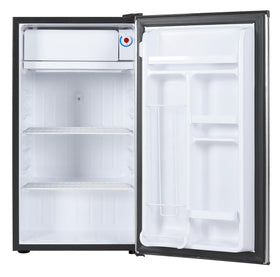 ARCTIC CHEF mini fridge with tempered glass shelves for durability and easy wipe.