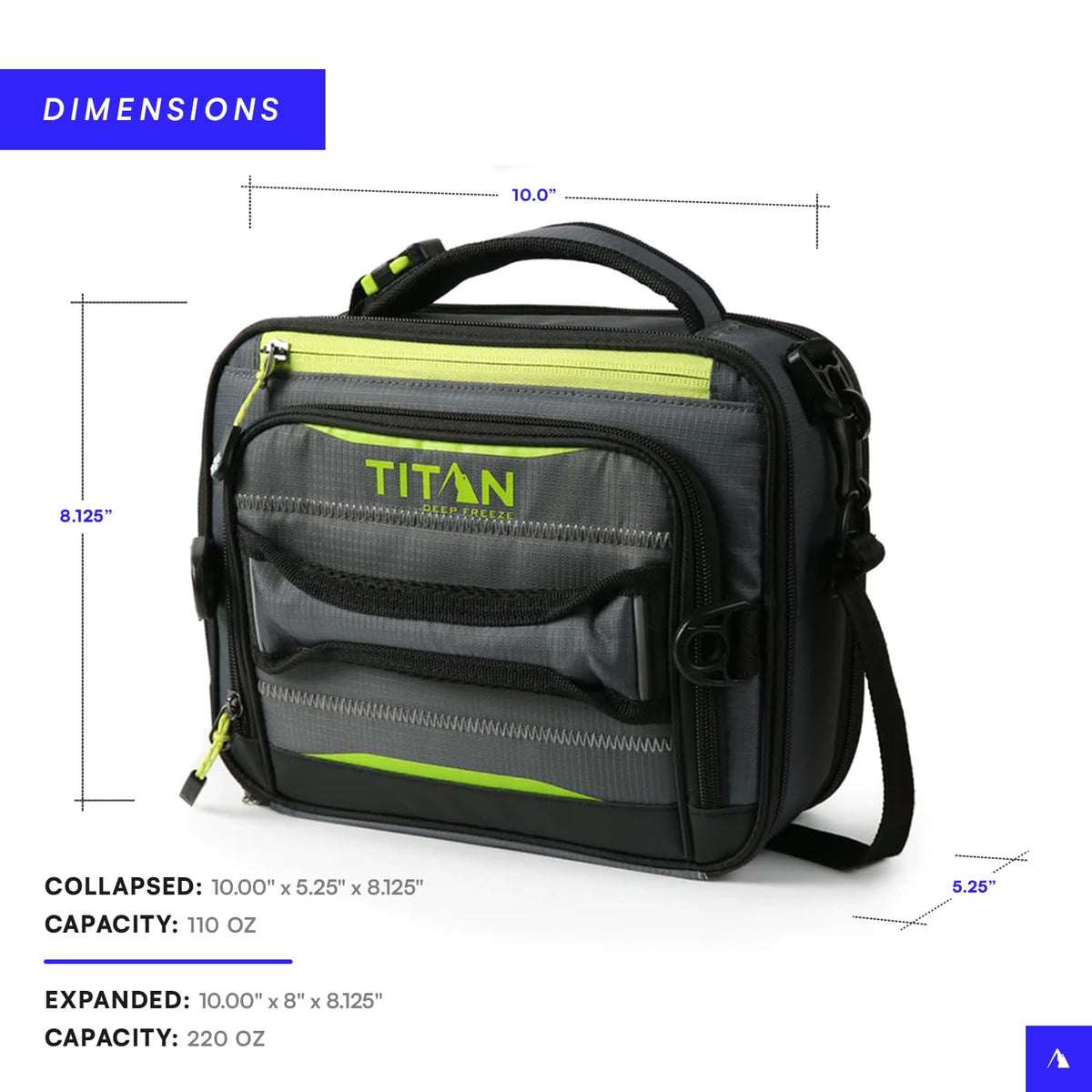 Removable shoulder strap enables hands-free carrying.