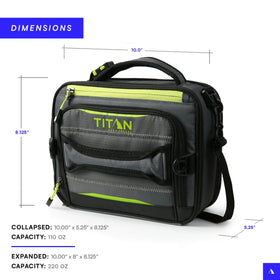 Removable shoulder strap enables hands-free carrying.