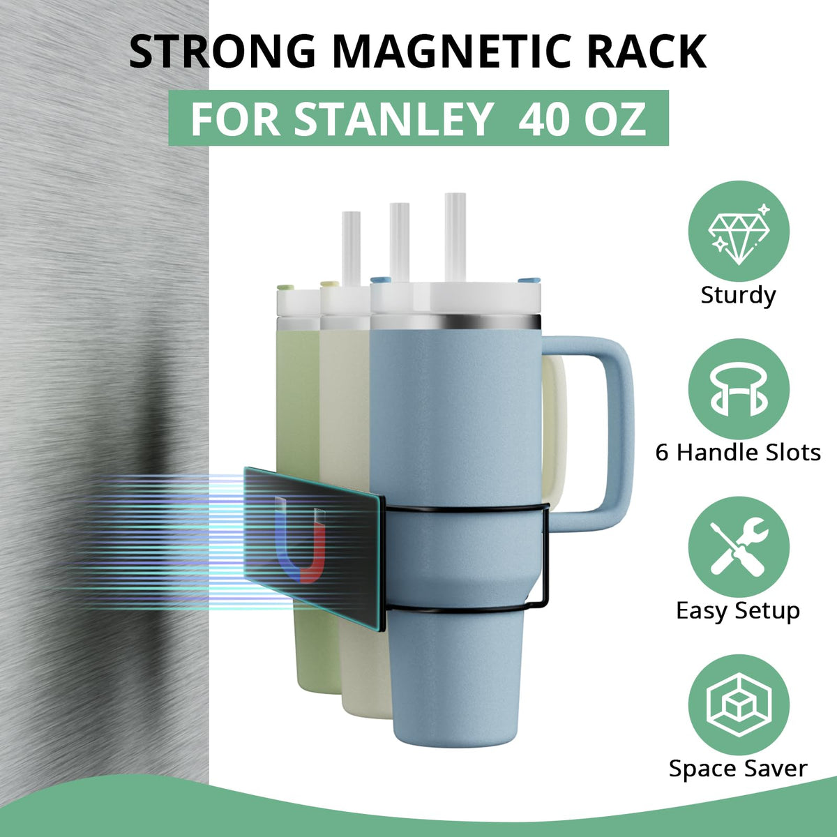 Arctiiro Stanley lid organizer storing up to six lids neatly.