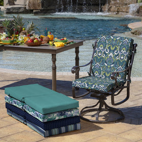 Arden Selections four-tie system secures cushion on outdoor chairs