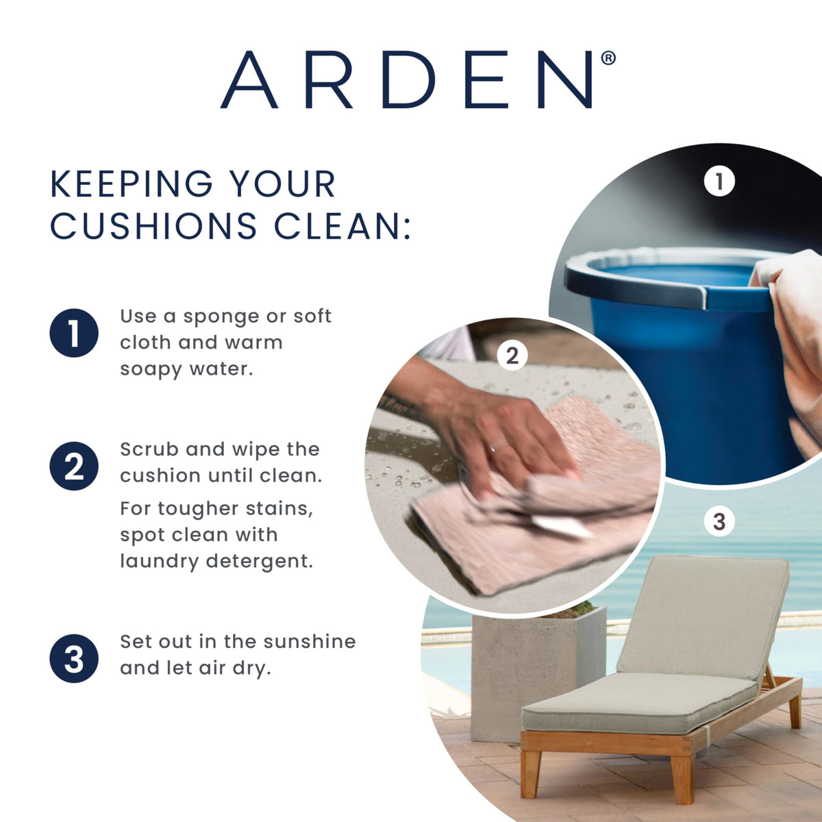 Arden Selections plush yet breathable fill for comfortable outdoor dining.