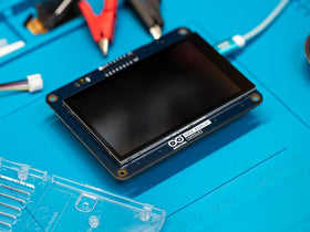 Arduino GIGA Display Shield Arducam connector ready for camera add-ons.