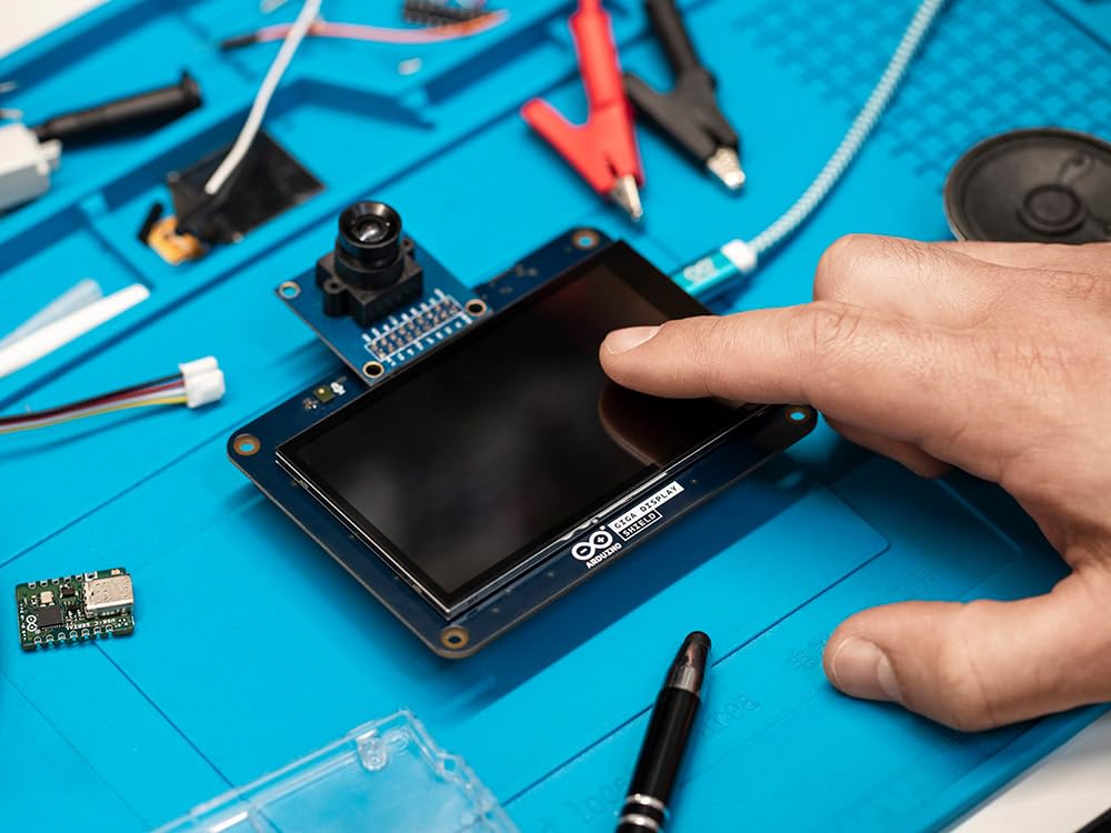 Arduino GIGA Display Shield pin header simplifies installation.