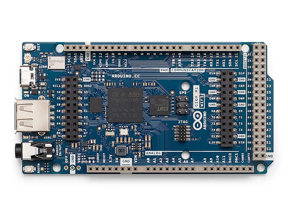 Arduino Giga R1 WiFi memory and storage supporting large apps and data logging.