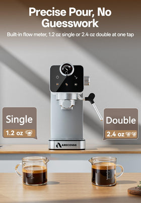 Arecovas espresso machine digital touchscreen control for easy settings