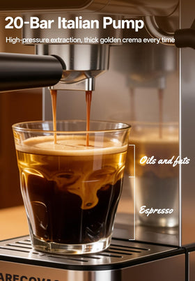 Arecovas espresso machine milk frother steam wand for velvety micro-foam