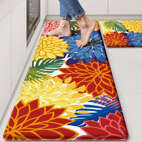 Arenarug floral-pattern kitchen mat adds style and cushioned comfort during cooking.