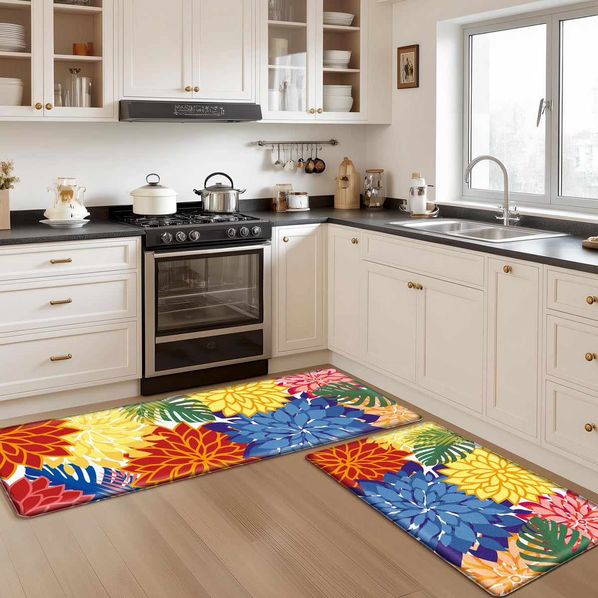 Arenarug laundry-use mat adds comfort during laundry room chores.