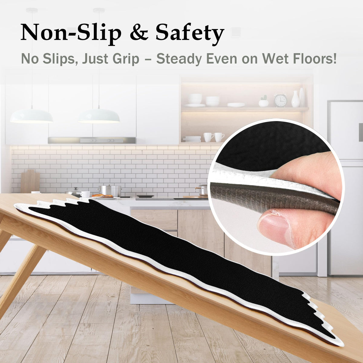 Arenarug non-slip back keeps mat secure on tile or hardwood.