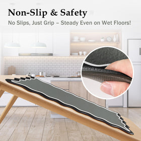 Arenarug mats feature non-slip backing for secure placement on tile or wood floors.