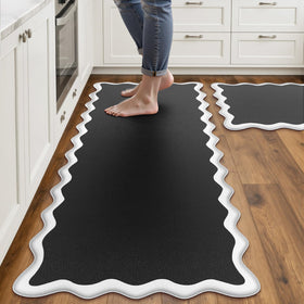Arenarug scalloped-edge kitchen mat 17x30 cushions feet during cooking.