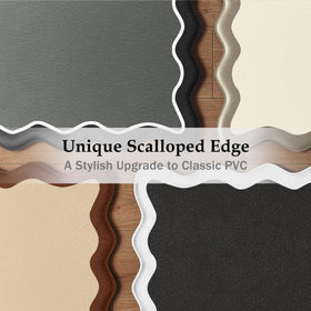 Arenarug two-piece scalloped-edge mats support comfortable standing during meal prep and cooking.
