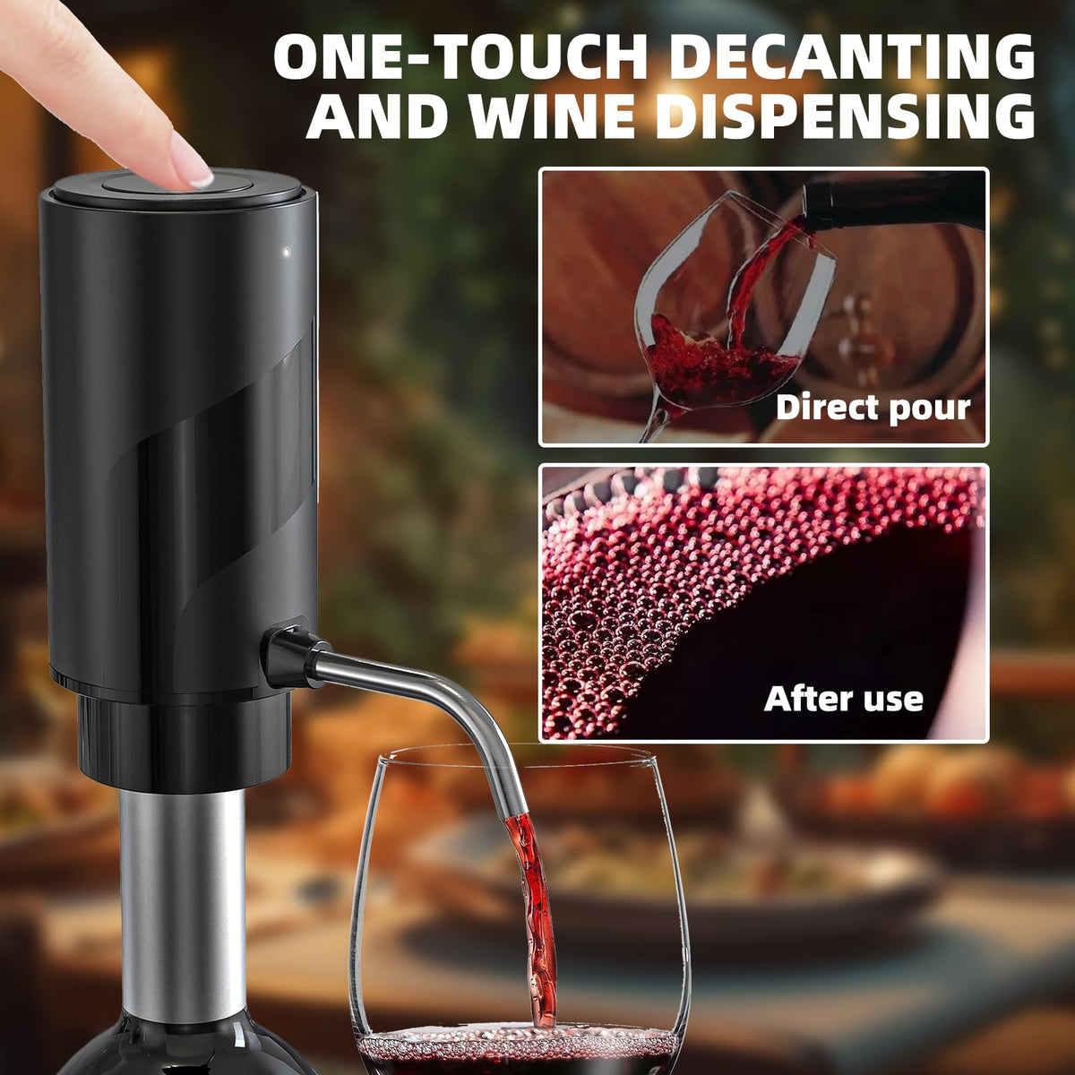 AREYCVK wine aerator curved design for elegant home serving.